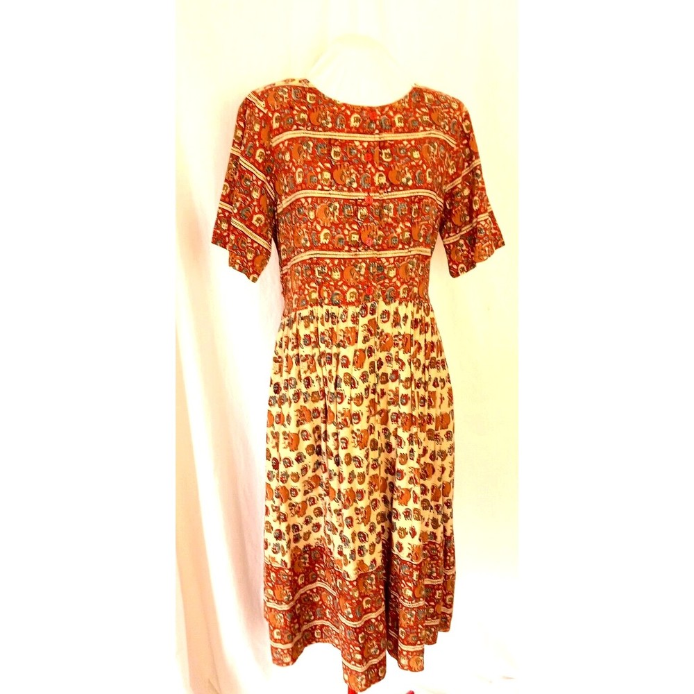 My Secret Shelf Woman's Boho Elephant Print Loose Dress Size M